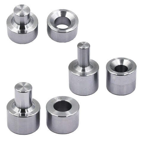 Three Piece Dimple Die Set For Metal Fabrication Tools With One Half Inch, Three Quarter Inch And One Inch Dies, CNC Machined 8620 Steel
