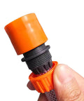 Close-up of 1/2 inch Garden Hose Quick Connect Fittings and Quick Release Connector Kit for sprinklers and nozzles
