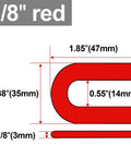 Red 1/8 inch plastic slotted disc from Shop Approved 30 Pcs Auto Lift Leveling Shim Kit with dimensions for auto alignment.