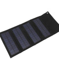 Black 40W foldable solar panel charger with USB output, portable for outdoor camping and hiking emergency backup, monocrystalline cells