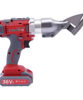 Powerful 36V Cordless Electric Metal Shear With Adjustable Speed And Swivel Head, High Performance 600W Power Cutter For Sheet Iron And Thin Metal, Built To Last And Get The Job Done Right, showing the tool's ergonomic design and sharp blade.