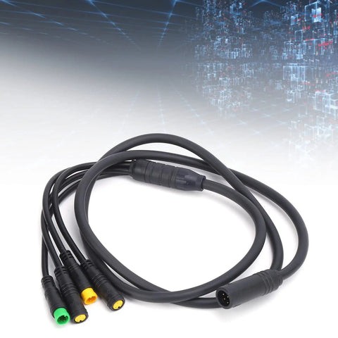 1T4 Electric Bike Wiring Cable For Mid Drive Motors Connects Display Thumb Throttle And Two Brake Levers 8 Pin Male Connector IP65 Waterproof