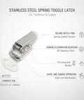 Heavy Duty Stainless Steel Draw Latch For Toolboxes, Crates And Cases With Spring Toggle Hook 3.5 X 2.1 X 1.1 Inches 1 Pack Built Tough.