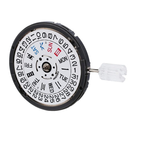 NH36A Automatic Watch Movement Replacement With 24 Jewels And White Date Wheel Crown At Three O Clock Bidirectional Winding