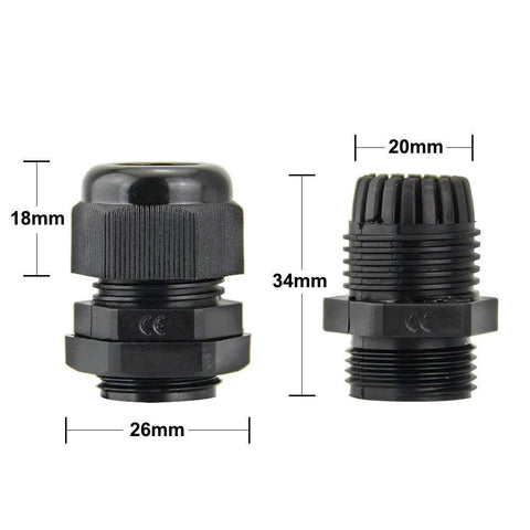 10 Pack Cord Grip Cable Glands Kit For Electrical Boxes NPT Waterproof Nylon Strain Relief Junction Box Connectors with gaskets