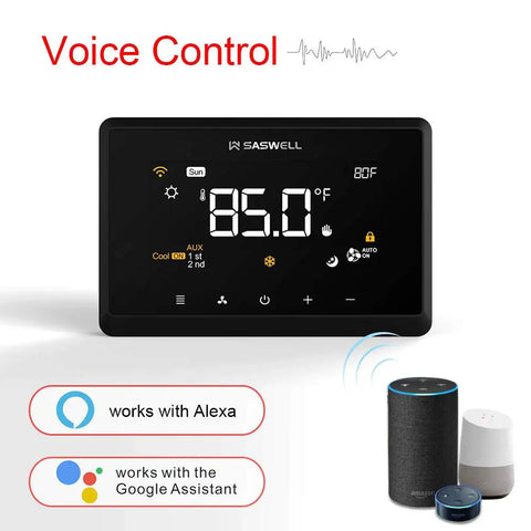 WiFi Smart Thermostat For Home Automation With Tuya App Remote Control Works With Alexa And Google Assistant display