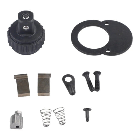 Components of 24 Tooth Ratchet Wrench Repair Kit for 1/4, 3/8, 1/2 Inch Drive Sockets With Chrome Plated Reversible Handle