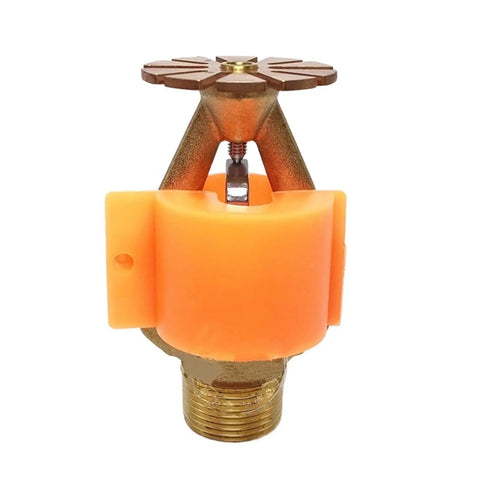 Reliable Top Notch Copper ESFR Fire Sprinkler Head Pendent Type DN20mm 3 4 NPT Fast Response with orange cover and brass fitting.