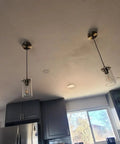 3 Pack Clear Glass Vintage Pendant Lights With Brushed Nickel Finish For Kitchen Island Sleek Modern Glass Ceiling Hanging Lights