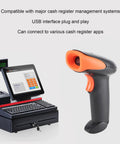 Fast Decode Barcode Scanner with Rebound Button near POS System for Grocery Stores Pharmacies Restaurants Wireless Bluetooth Setup