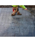 Worker applying Heavy Duty Solvent Based Acrylic Concrete Sealer Boasting Rock Solid High Gloss Finish on stamped masonry.