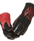 Heavy Duty 14 Inch Leather Welding Gloves With Kevlar Stitching For MIG And Stick Welding, Heat Resistant, Black And Red Design