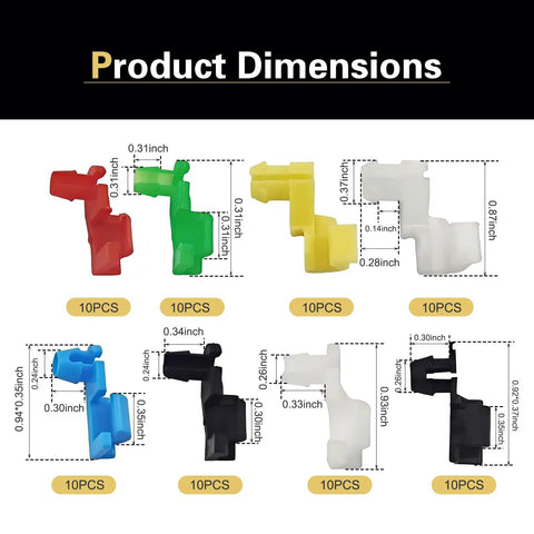 80 Pcs Car Door Lock Rod Clips Kit Nylon Retainers for Door Locks and Handle Rod Ends Left and Right Side Replacements Universal Fit for Most Vehicles Multicolor Durable Assortment, 10pcs sizes