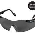 Smith And Wesson Magnum 3G Safety Glasses with Black Frame and Smoke Lenses, ANSI Z87.1 Plus Rated, 99.9% UVA/UVB/UVC Protection