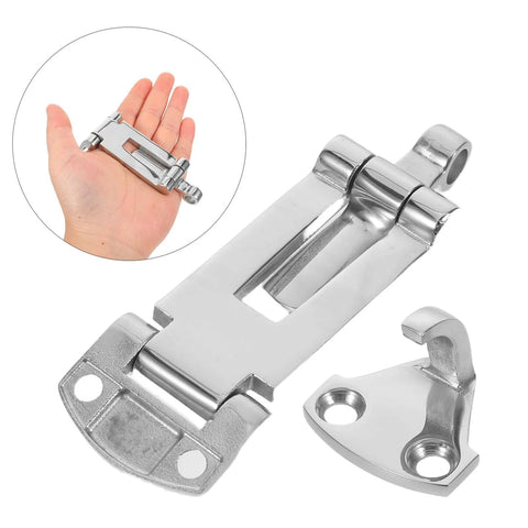 Heavy-duty stainless steel toolbox latch with anti-rattle mechanism and mounting bracket