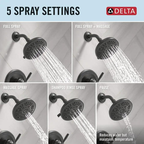 Solid 5 Setting Matte Black Shower Trim Kit With Insane Full Body Spray And Tight Bathroom Handle Set Super Simple Wall Mounted Install Valve Not Included Sturdy Build For Fresh Home Upgrade