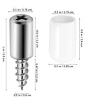 50 Pack Self Tapping Shelf Pegs With Protective Caps Heavy Duty Manganese Steel Pins For Bookshelves And Cabinets dimensions