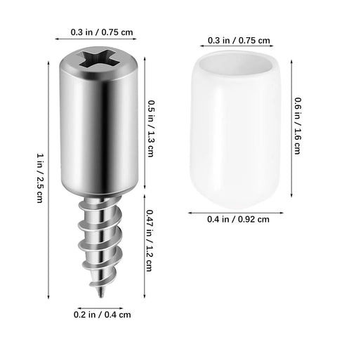 50 Pack Self Tapping Shelf Pegs With Protective Caps Heavy Duty Manganese Steel Pins For Bookshelves And Cabinets dimensions