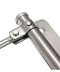Close-up of adjustable door closer hardware for smooth quiet operation and easy install mounting, heavy duty steel construction.