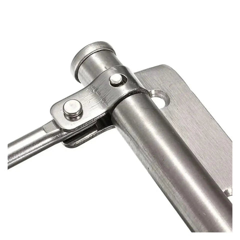 Close-up of adjustable door closer hardware for smooth quiet operation and easy install mounting, heavy duty steel construction.