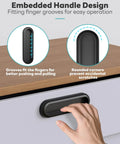 Stick-On 4 Inch Aluminum Drawer Pulls, One-Piece Rust-Proof Push-Pull Knobs For Kitchen Cabinets, Closets, Installed