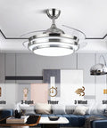Dope 42 Inch Modern Ceiling Light With Remote Control And Retractable Blades 3 Light Color Temperature Modes Quiet Silent Motor