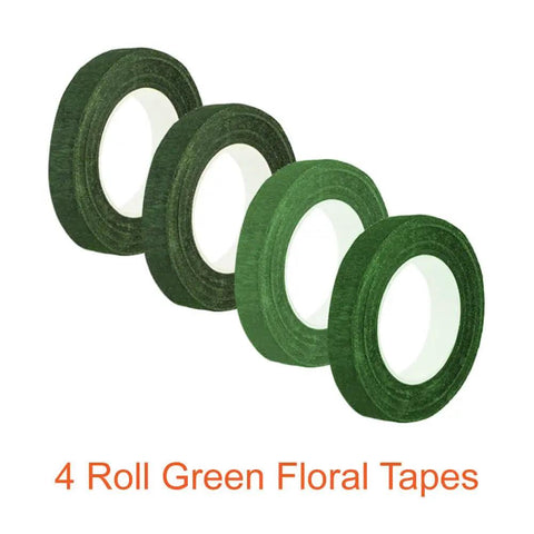Four rolls of green floral tape from Must Have All In One Floral Tape And Wire Toolkit For DIY Bouquets And Arrangements.