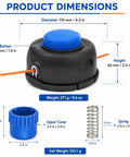 Upgrade Your Brush Cutter With This Awesome T25 Tap Feed Trimmer Head Repair Kit Including Bump Knob And Spring Compatible Husqvarna Models For A Smooth Job, 110 mm diameter
