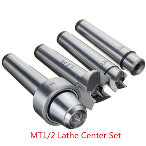 Kick Start Your Woodworking Game With This Heavy Duty Mt2 Spur Live Center Set Designed For Precision Turning On Lathes And Metalworking Machines In Any Home Shop Or Pro Studio Setting, showing a metal MT1/2 lathe center set.