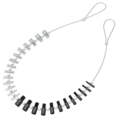 Pro Grade Nut And Bolt Thread Checker Set Inch And Metric, 26 Male And Female Gauges, Stainless Steel, on wire loops