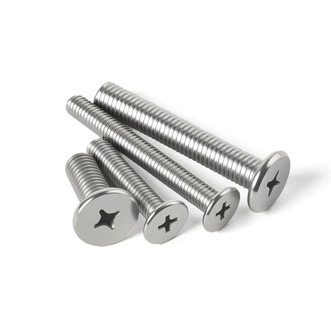 50 Pack M4 X 10mm Flat Round Head Screws 304 Stainless Steel Phillips Drive Machine Fasteners Rock Solid Heavy Duty Rustproof Hardware For Furniture And Home Projects