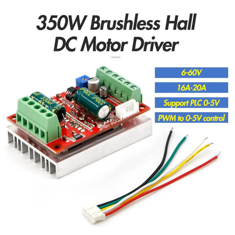 350W 6 To 60 Volts Three Phase PWM DC Brushless Motor Speed Controller With Hall Sensor for 120 Degree BLDC Motors