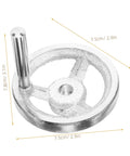 Two Piece Beefy Carbon Steel Lathe Hand Wheel Replacement With Chrome Plated Handle Durable Metal Handwheel For Secure Installation And Precise Milling Machine Adjustments