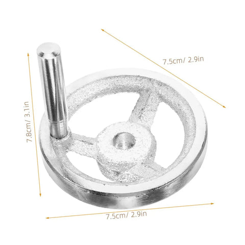 Two Piece Beefy Carbon Steel Lathe Hand Wheel Replacement With Chrome Plated Handle Durable Metal Handwheel For Secure Installation And Precise Milling Machine Adjustments