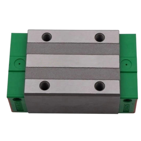 Rock Solid Metal Linear Motion Guide Slider Cgh45ca Carriage Block Rails top view showing steel and green plastic components.
