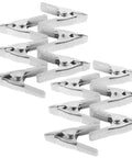 Cool 12 Piece Heavy Duty Metal Spring Clamp Kit For Woodworking, DIY Crafts And Clothesline Hanging With White Plastic Coating Tough Aframe Clips That Are Super Durable And Ready To Slam Home. 12 white-coated metal spring clamps on white background