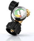 Propane Tank Gauge With Pressure Meter For 5-40 Lb Cylinders Universal QCC1 Type 1 Connection, brass with easy read dial