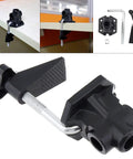 Close-up of Universal Desk Clamp Mount Bracket for Mic Stands and Table Lamps, showing mounting mechanism and parts.