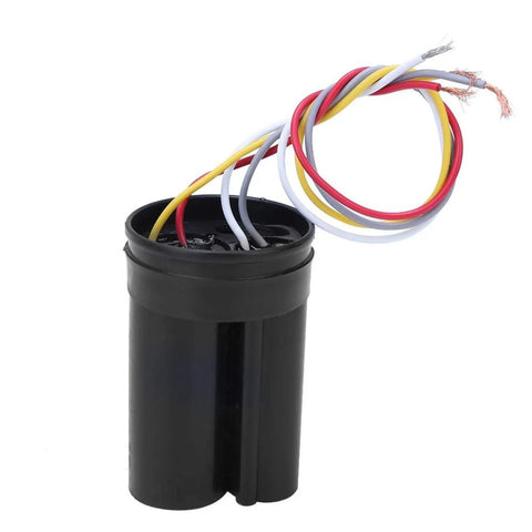 450V AC CBB60 5 UF Plus 3 UF Double Start Capacitor for Washing Machine Motors black cylinder with multicolor wires