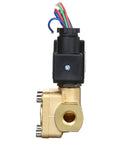 Side view of Brass One Quarter Inch Electric Solenoid Valve Built Tough For Water Air Oil, 110 Volt AC Normally Closed, Viton Seal, FNPT