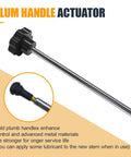 Plum handle actuator for Quick Change Tire Valve Stem Tool Kit with durable metal rod and rubber end cap