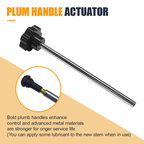 Plum handle actuator for Quick Change Tire Valve Stem Tool Kit with durable metal rod and rubber end cap