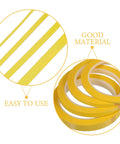 Four Pack Yellow Heat Resistant Paper Tape Featuring A Dang Tough Hold that showcases easy-to-use rolled tape and texture details.