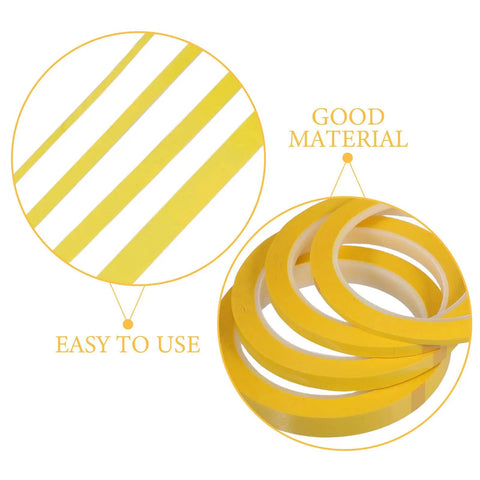 Four Pack Yellow Heat Resistant Paper Tape Featuring A Dang Tough Hold that showcases easy-to-use rolled tape and texture details.
