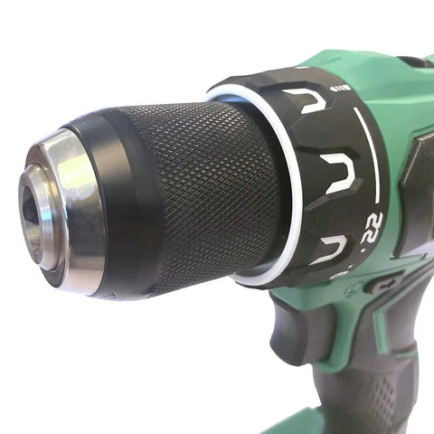 Close-up of 18V Cordless Brushless Driver Drill Tool Only With Built-In LED Light Half Inch Keyless All Metal Chuck 620 In-Lbs Torque