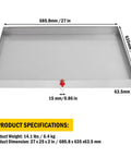 27 By 25 Inch Washing Machine Pan For Washer Dryer And Small Appliances Heavy Duty 304 Stainless Steel Drip Tray