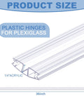 Heavy Duty Clear PVC Piano Hinge For Golf Cart Windshield Replacement; 36 inches long, quarter inch wide, clear PVC material.