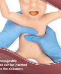 Hands on Premature Infant Simulator And NG Tube Insertion Trainer to Nail Your Clinical Game, demonstrating tube insertion.