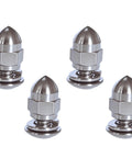 Heavy Duty Motorcycle License Plate Bolt Kit Four Piece Anti Theft Locking Nuts Vibration Proof Fastener Hardware For Harley Honda Yamaha, shiny metal bolts with hex nuts.