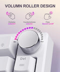 Compact 60 Percent Tactical Mechanical Gaming Keyboard Featuring Slick Cnc Aluminum Volume Knob and Snappy Wired Connection For Tight Desk Layouts and Game Changer Typing Flex showing volume roller design and controls.